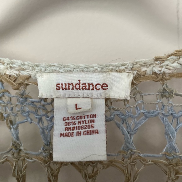 Sundance crochet tunic blouse size L - Picture 2 of 3